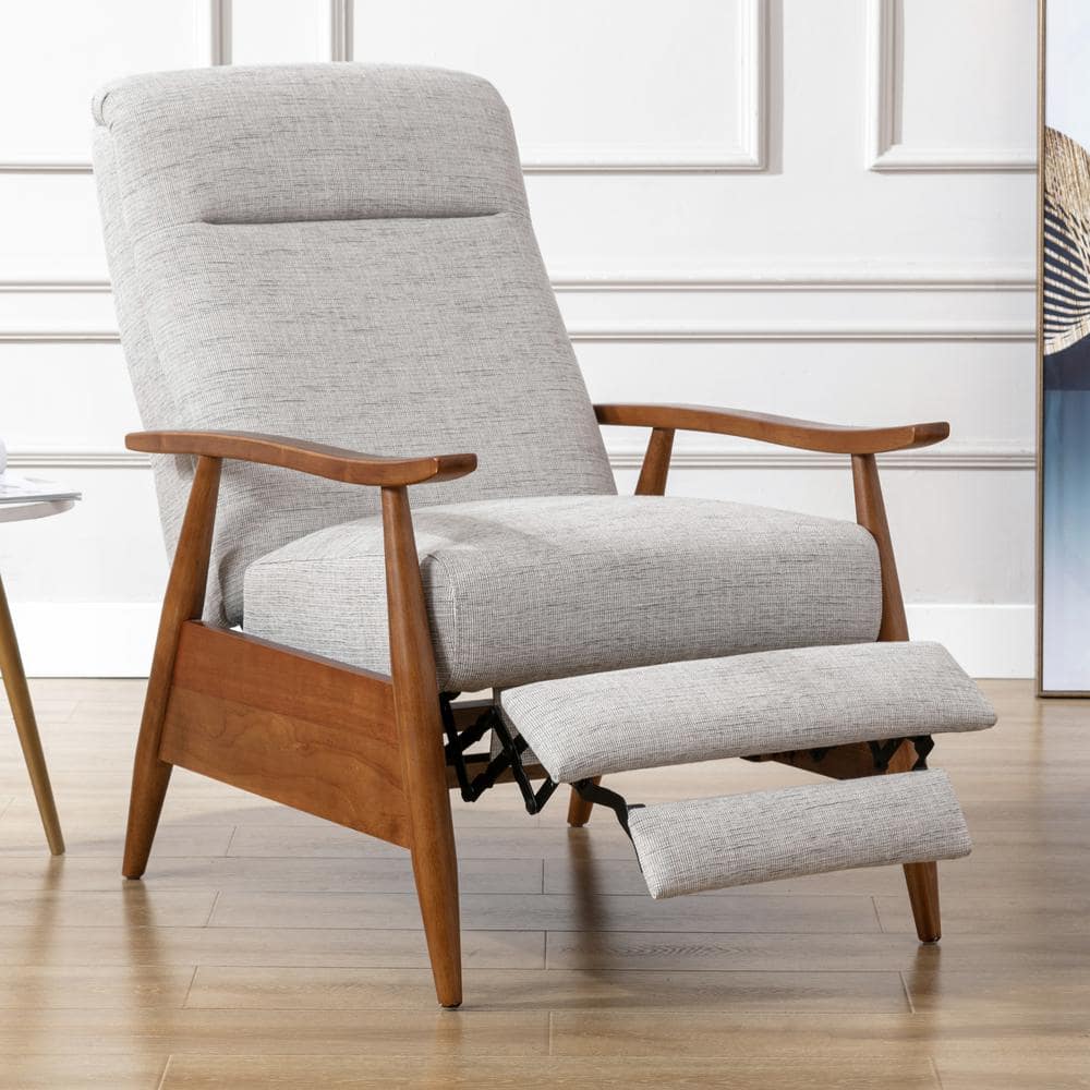 Mid-Century Modern Sea Oat Manufactured Wood Recliner