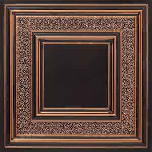 Savannah Antique Copper 2 ft. x 2 ft. PVC Glue-up or Lay-in Faux Tin Ceiling Tile (100 sq. ft./Case)