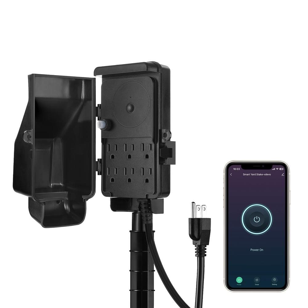 DEWENWILS WiFi Outdoor Smart Yard Stake Timer with 6 Outlets, 6 ft