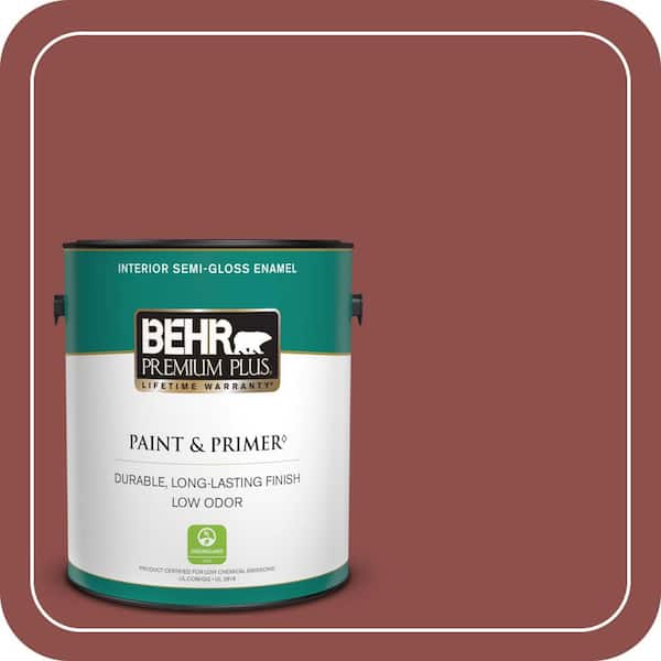 BEHR PREMIUM PLUS 1 gal. #S140-6 Moroccan Ruby Semi-Gloss Enamel Low Odor Interior Paint & Primer