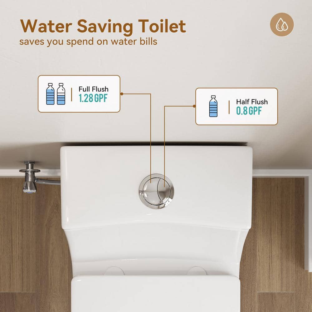 Greta White Elongated One-Piece Dual Flush Toilet