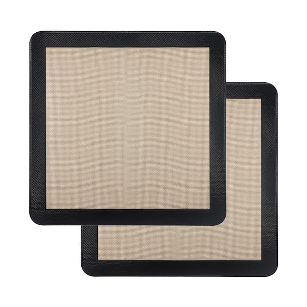 Silicone Non Stick Baking Mats Food Grade Square Sheet for 12 Inch Cake Pan Air Fryer Liner 2pcs