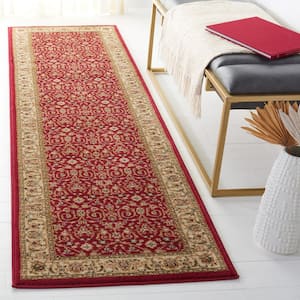 Lyndhurst Red/Ivory 2 ft. x 6 ft. Speckled Floral Border Runner Rug