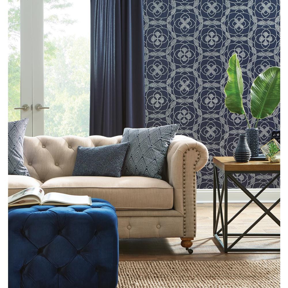 Navy Room Darkening Rod Pocket Curtain Panel, 54" x 63"