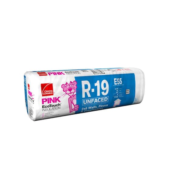 Owens Corning R-19 EcoTouch PINK Unfaced Fiberglass Insulation Batt 15 ...