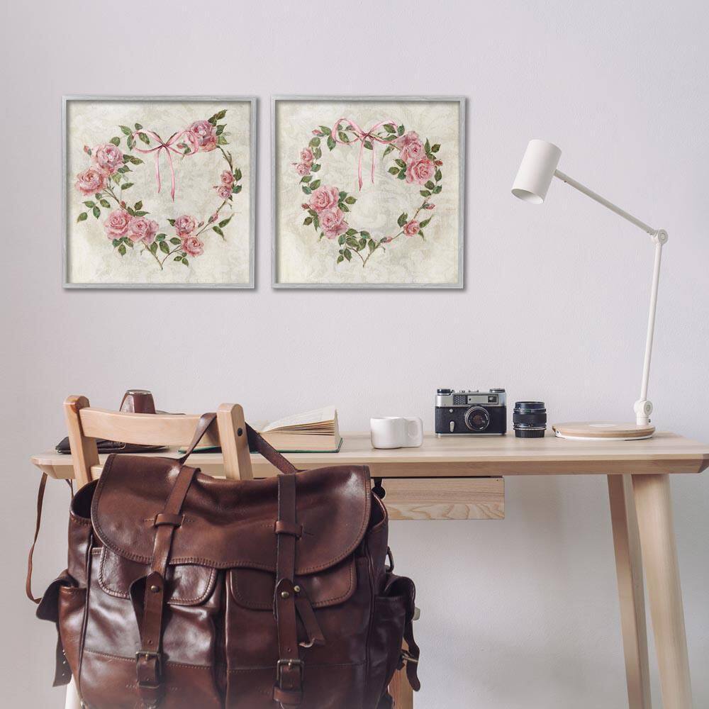 Heart Shaped Wreaths by Sally Swatland 2-Piece Gray Framed Nature Giclee Art Print 17 in. x 17 in. price history on PriceWatchPro
