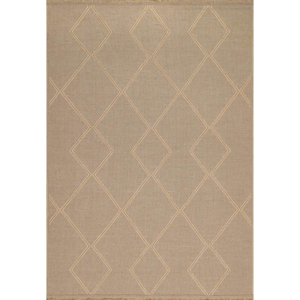 nuLOOM Diamond Trellis Jute Natural 5 ft. 3 in. x 7 ft. 6 in. Farmhouse Area Rug