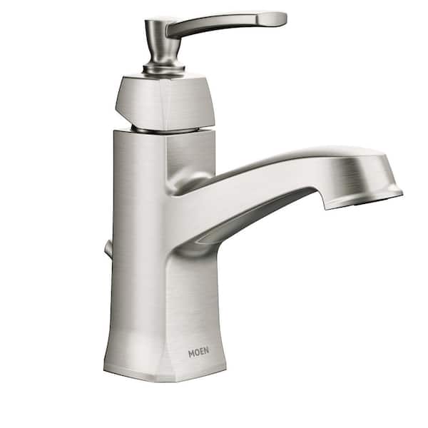 MOEN Conway Single Handle Single Hole Bathroom Faucet in Spot Resist Brushed Nickel