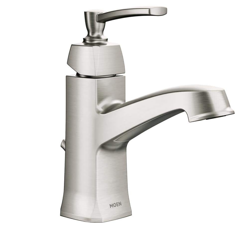 Conway Brushed Nickel Single Hole Bathroom Faucet with Drain Assembly