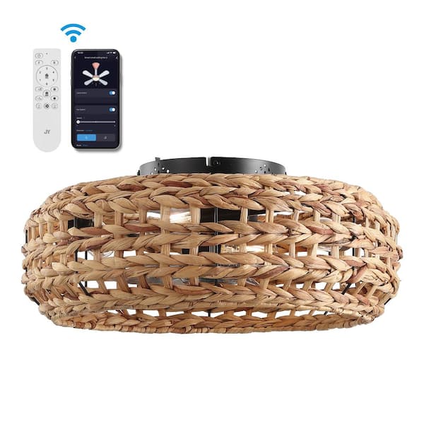Archer 20.25 in. Indoor Coastal Bohemian 6-Speed Mobile-App/Remote-Controlled Lantern LED Brown/Black Ceiling Fan