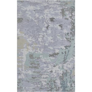 E1674 Silver 5 ft. x 8 ft. Hand Tufted Modern Wool and Viscose Area Rug