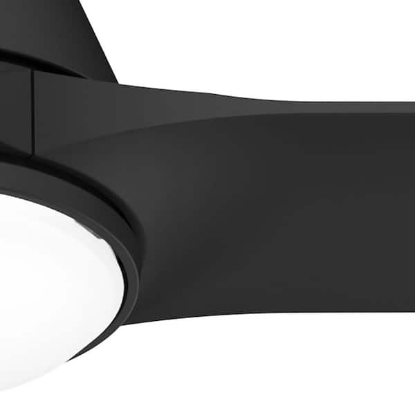 Hunter - Hunter 52 in. Aeronaut Wi-Fi ENERGY STAR Matte Black Damp Rated Smart Ceiling Fan with LED Light Kit and Handheld Remote