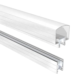 4 ft. White Aluminum Deck Railing Hand and Base Rail for 42 in. high system