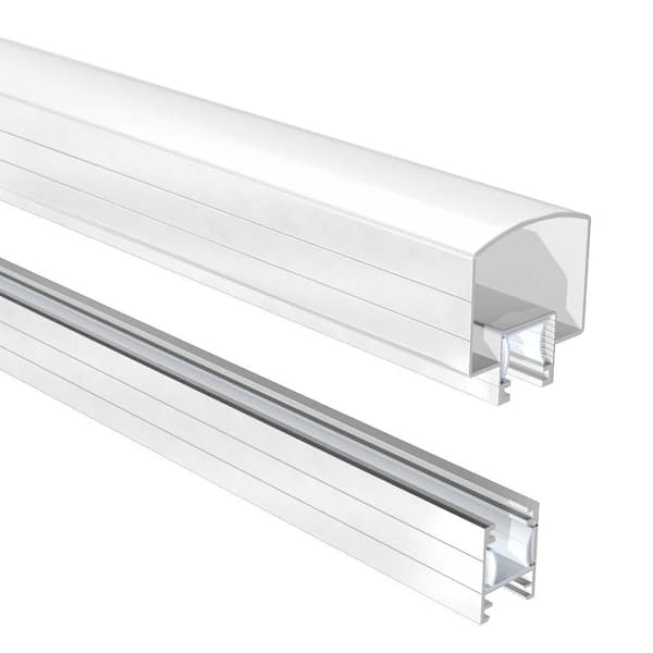 Peak Aluminum Railing 4 ft. White Aluminum Deck Railing Hand and Base Rail for 42 in. high system