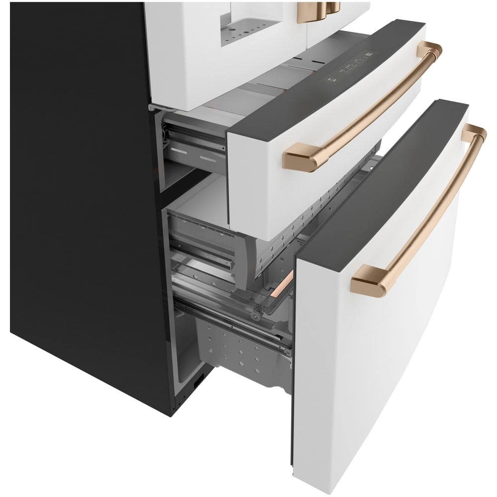 Matte White Smart French Door Refrigerator with Ice Maker