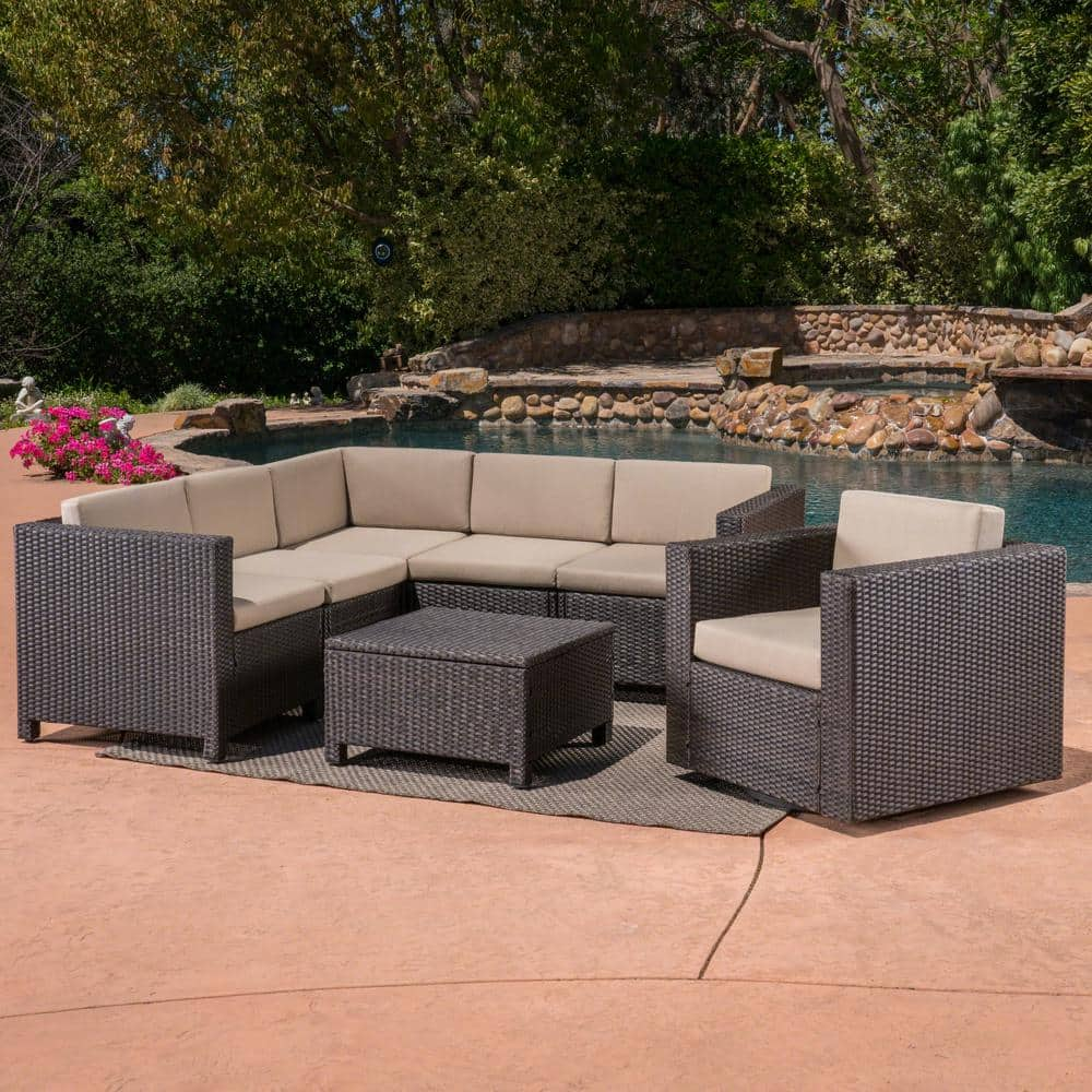 dark brown outdoor sectional