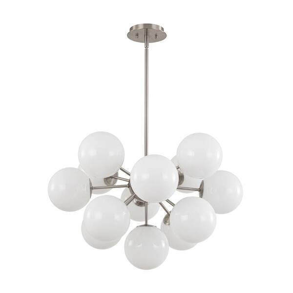 HUOKU Carla 13-Light 23.6 in. W Brushed Nickel Modern