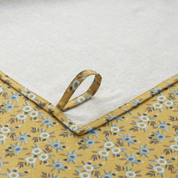 Company Cotton Blue Flora Floral Blue Cotton Tea Towel (Set of 1)