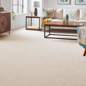 Silver Mane II  - Almost White - Beige 65 oz. Triexta Texture Installed Carpet