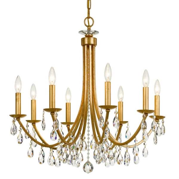 Bridgehampton 8-Light Antique Gold Crystal Chandelier