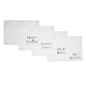 Risen 19 in. W x 13 in. H White Polyester Placemat (Set of 4)