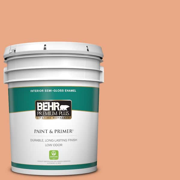 BEHR PREMIUM PLUS 5 gal. #240D-4 Ceramic Glaze Semi-Gloss Enamel Low Odor Interior Paint & Primer