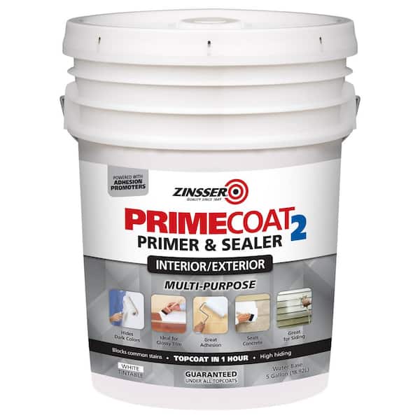 Zinsser PrimeCoat2 5 gal. White Water-Based Interior/Exterior Multi-Purpose Primer & Sealer