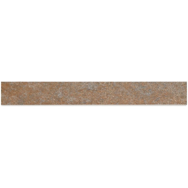 Ivy Hill Tile Dominion Iron Gray 3.14 in. x 23.62 in. Matte Limestone Look Porcelain Bullnose Wall Tile Trim