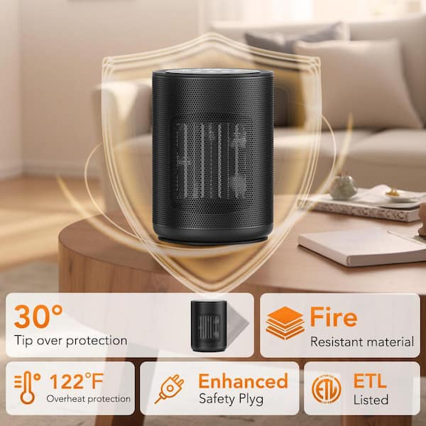 R.W.FLAME 1500 Watt Portable Electric Ceramic Table Heater with