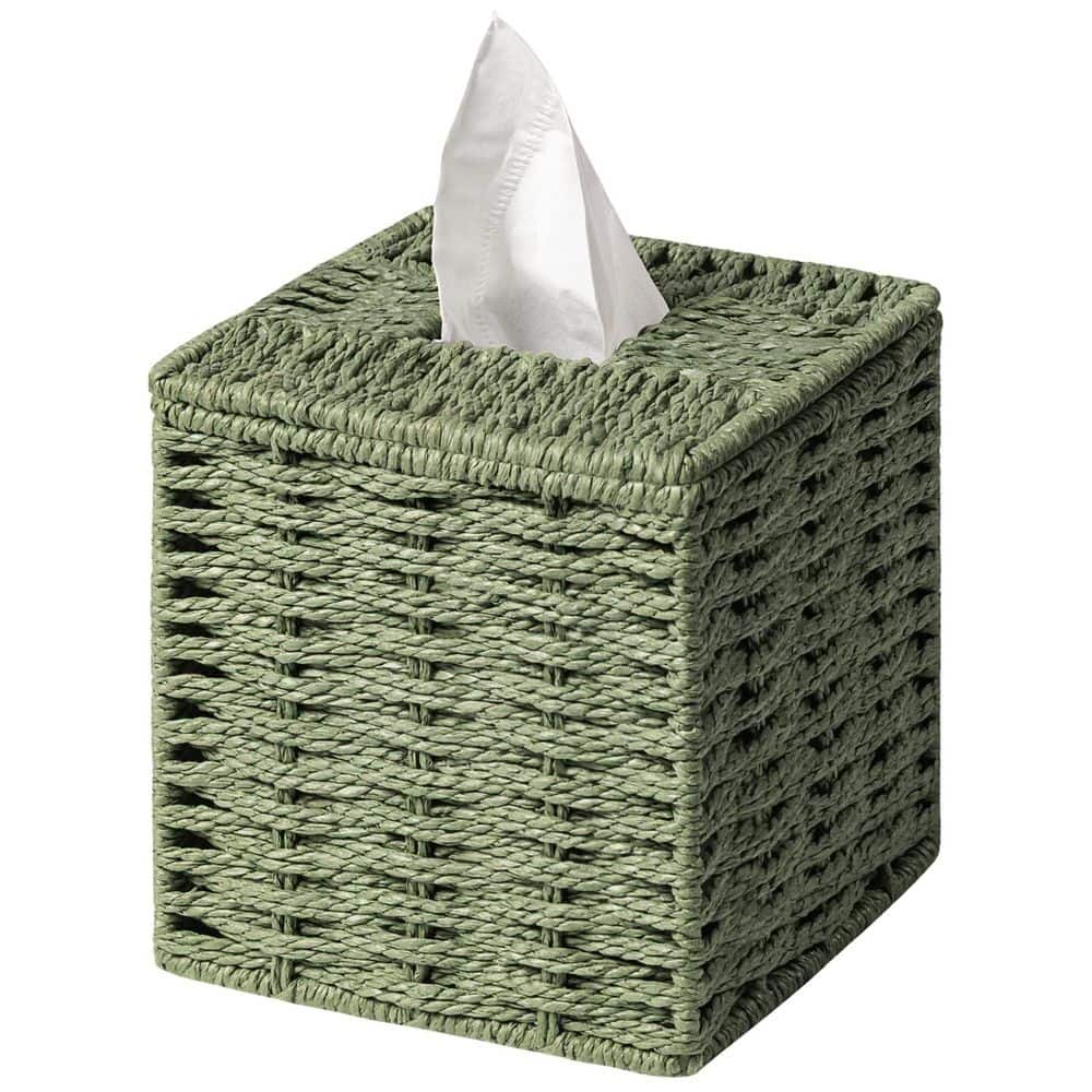Sage Green Handwoven Paper Rope Square Tissue Box Cover for Home, Bathroom, Office, or Bedside Table price history on PriceWatchPro