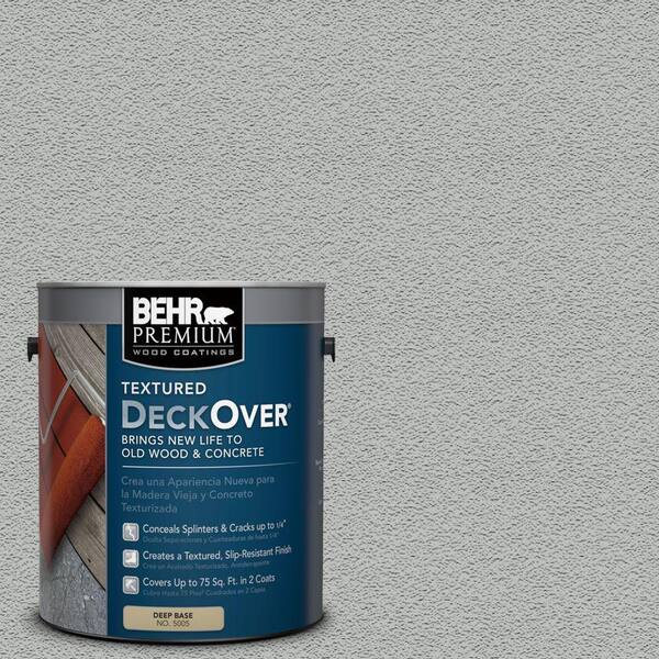 BEHR Premium Textured DeckOver 1 gal. #SC-365 Cape Cod Gray Textured Solid Color Exterior Wood and Concrete Coating