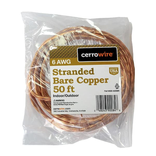 Cerrowire 50 ft. 6-Gauge Stranded SD Bare Copper Grounding Wire