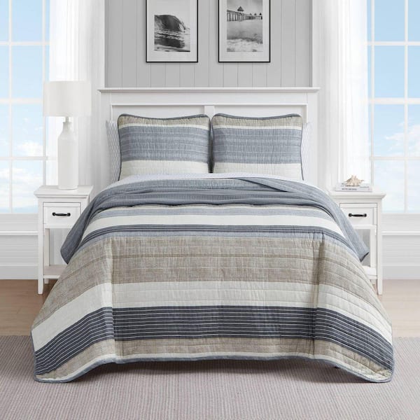 Ridgeport 3-Piece Beige Cotton King Quilt Set