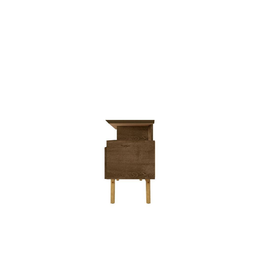Rustic Brown Solid Wood TV Stand with Cabinet for 60" TVs