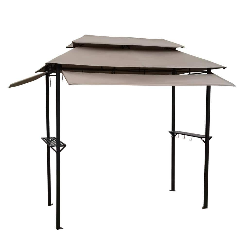 Tenleaf 4 ft. x 8 ft. Knaki Grill Gazebo, with Soft Top Canopy and Steel Frame with Hook and Bar Counters