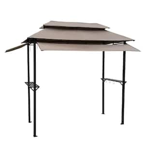 4 ft. x 8 ft. Knaki Grill Gazebo, with Soft Top Canopy and Steel Frame with Hook and Bar Counters