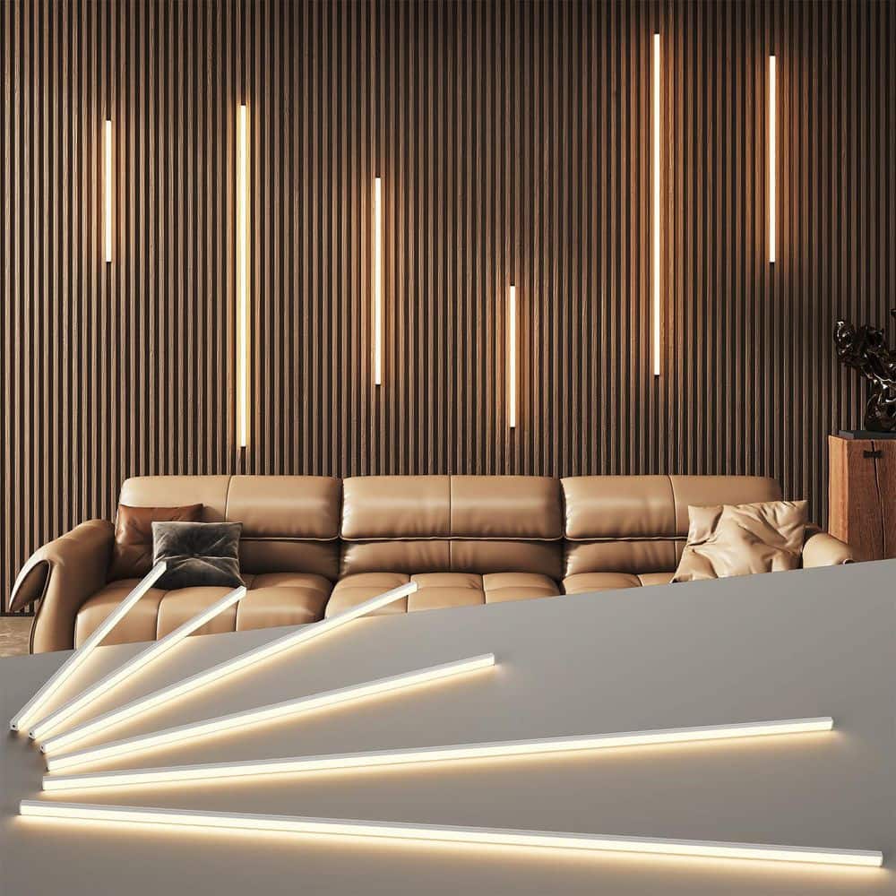 6 Pcs 3000K Integrated LED Recessed Light Trim, Wall Strip Lights for Wall Decor Wood Slat, Wall Accent Acoustic Panels price history on PriceWatchPro