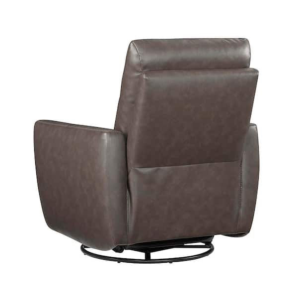 Lazzara Sorrento Dark Brown Top Grain Leather Manual Swivel Glider