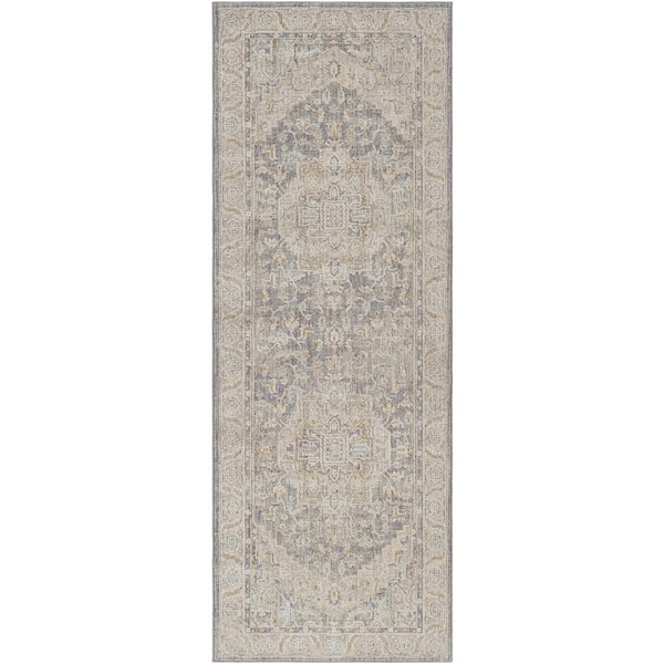 Valentino Coal Medallion 3 ft. x 7 ft. Indoor Runner Area Rug