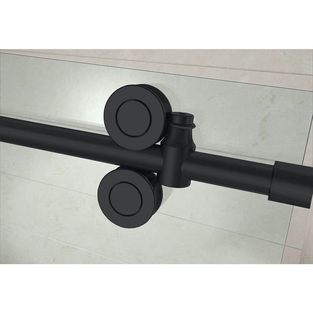 Langham XL Matte Black Frameless Sliding Shower Door