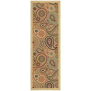 Ottohome Collection Non-Slip Rubberback Paisley Design 2x5 Indoor Runner Rug, 1 ft. 8 in. x 4 ft. 11 in., Camel