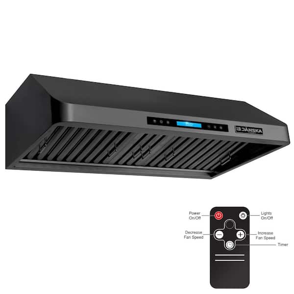 36 in. 900 CFM Designer Ducted Under Cabinet Range Hood in PVD Black Stainless Steel, LEDs, Dishwasher-Safe Filters