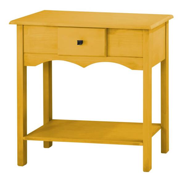 Manhattan Comfort Jay 31.49 in. Tall Yellow Wash Sideboard with 1-Full Extension Drawer