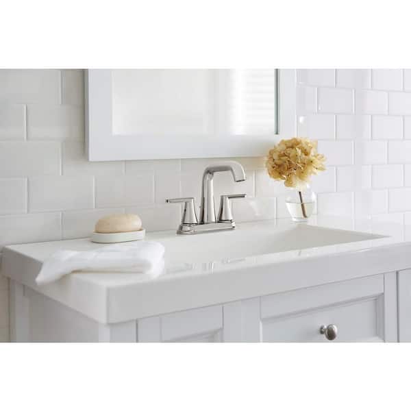 Jax 4 in. Centerset 2-Handle High-Arc Bathroom Faucet in Polished Nickel