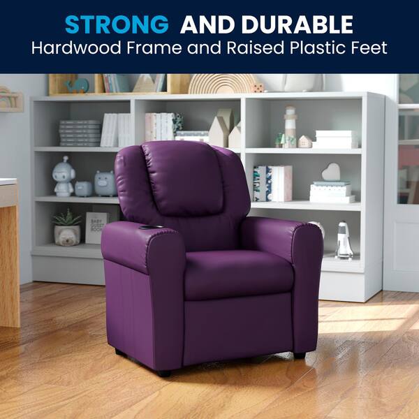 purpleジャーナルスタンダードファニチャー　チェアー Flash Furniture Contemporary Purple Vinyl Kids Recliner with