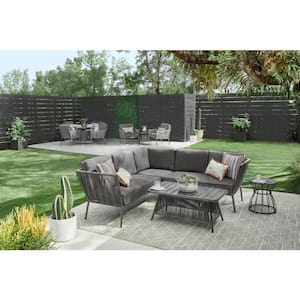 Tolston 3-Piece Wicker Outdoor Patio Sectional Set with Charcoal Cushions