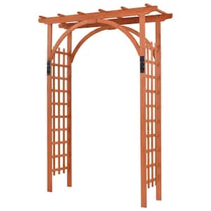 85 in. x 63 in. Fir Wood Garden Archway for Climbing Plants and Outdoor Wedding Arbor
