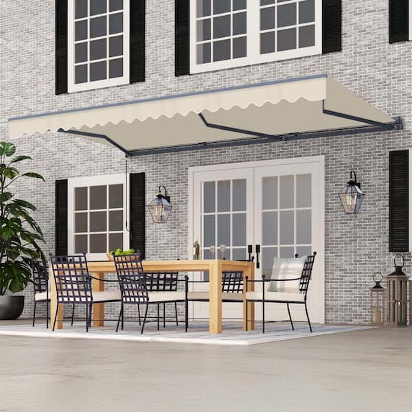 ALEKO 20 ft. Moroccan Polyester Motorized Patio Awning Semi