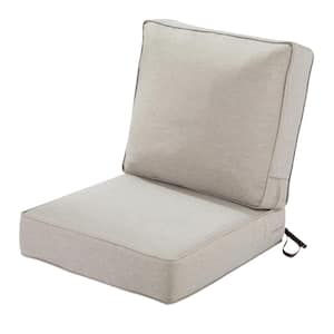 23 in. W x 23 in. D x 5 in. T (Seat) 23 in. W x 22 in. H x 4 in. T (Back) Outlook Lounge Cushion Set in Heather Grey