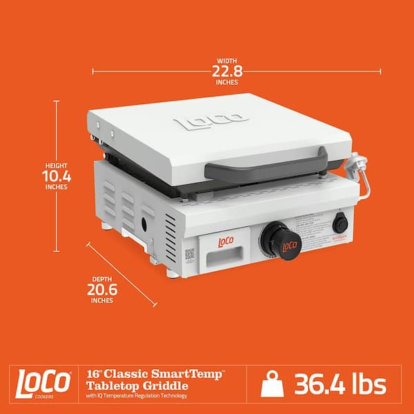 LOCO 16 in. 1-Burner Portable Tabletop Classic Propane SmartTemp